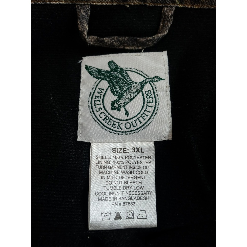 Camo Hunting Jacket Mens 3XL Wells Creek Outfitters Full Zip Outdoor Camouflage - Picture 5 of 7
